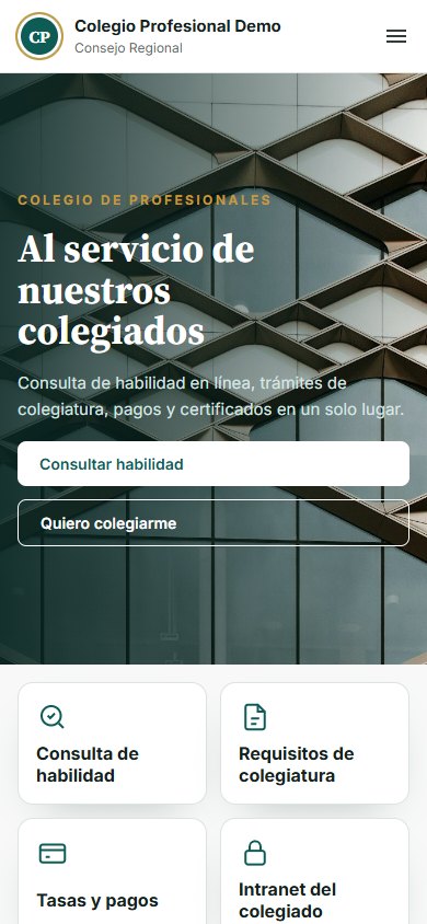 Plataforma para colegio profesional en el celular