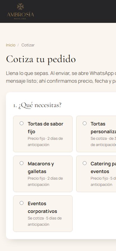 Cotizador en el celular