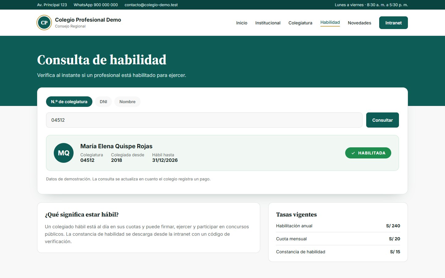 Consulta de habilidad